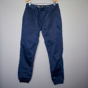 Publish Joggers Shiny Navy Satin Feel Size 32
